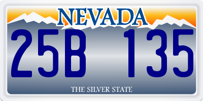 NV license plate 25B135