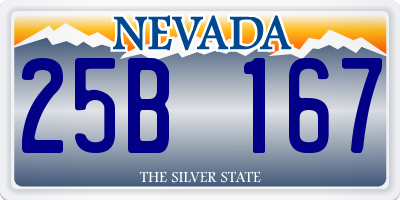 NV license plate 25B167