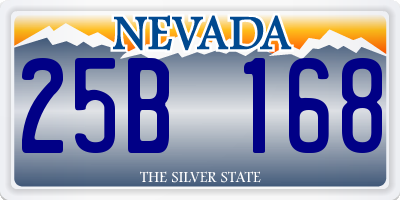 NV license plate 25B168