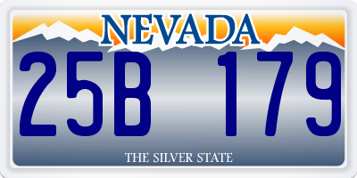 NV license plate 25B179