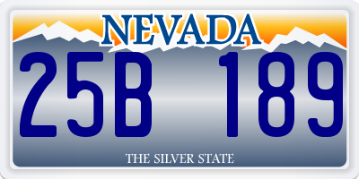 NV license plate 25B189
