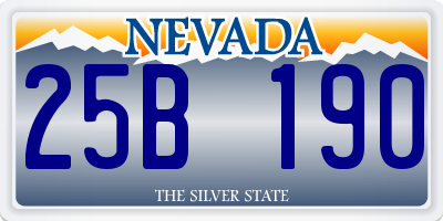 NV license plate 25B190