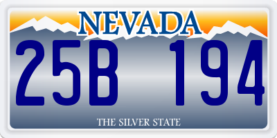 NV license plate 25B194