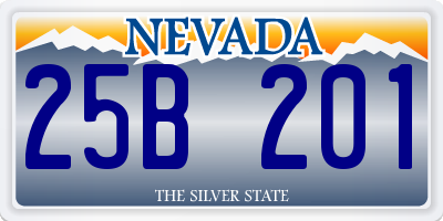 NV license plate 25B201