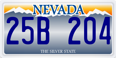 NV license plate 25B204