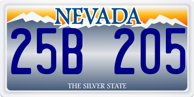 NV license plate 25B205