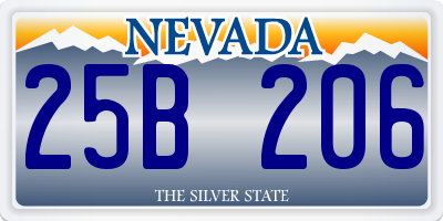 NV license plate 25B206