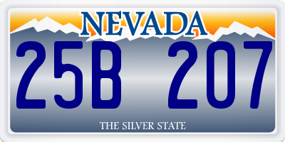 NV license plate 25B207