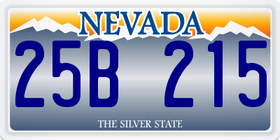 NV license plate 25B215