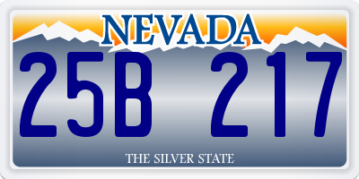 NV license plate 25B217
