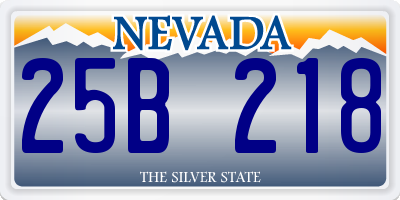 NV license plate 25B218