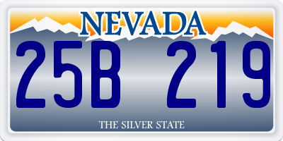 NV license plate 25B219