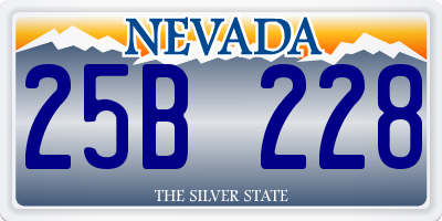 NV license plate 25B228