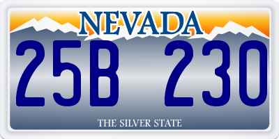 NV license plate 25B230