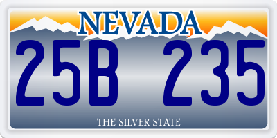 NV license plate 25B235