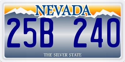 NV license plate 25B240