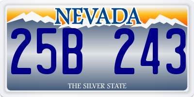 NV license plate 25B243
