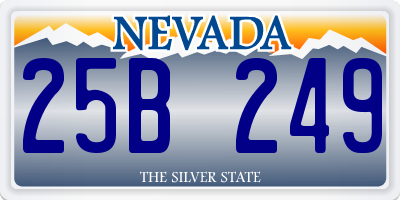 NV license plate 25B249