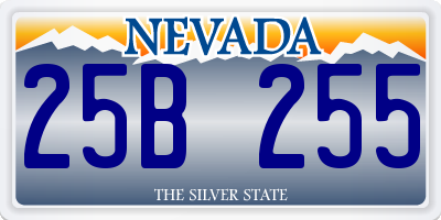 NV license plate 25B255
