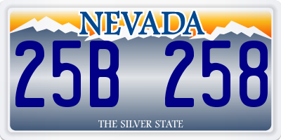 NV license plate 25B258