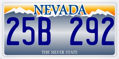 NV license plate 25B292