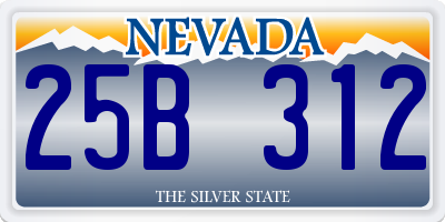 NV license plate 25B312