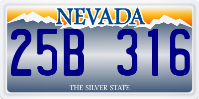 NV license plate 25B316