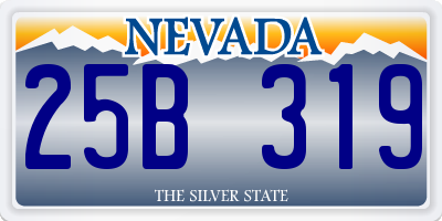 NV license plate 25B319