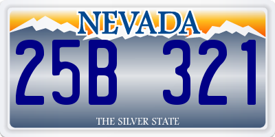 NV license plate 25B321