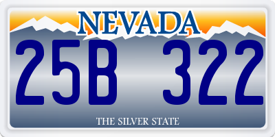 NV license plate 25B322