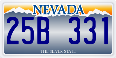 NV license plate 25B331