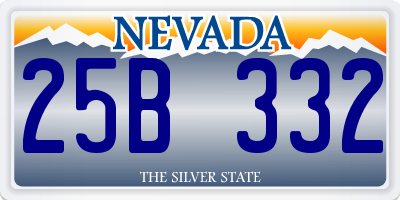 NV license plate 25B332