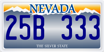 NV license plate 25B333