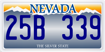 NV license plate 25B339