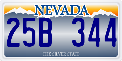 NV license plate 25B344