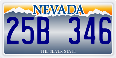 NV license plate 25B346