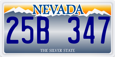 NV license plate 25B347