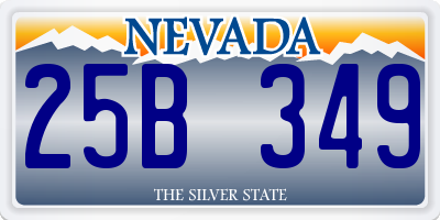 NV license plate 25B349