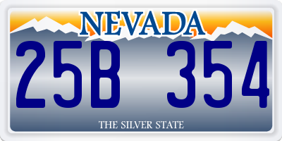 NV license plate 25B354