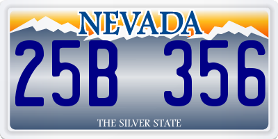 NV license plate 25B356