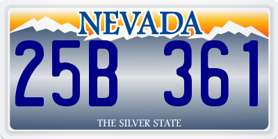 NV license plate 25B361