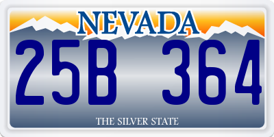 NV license plate 25B364