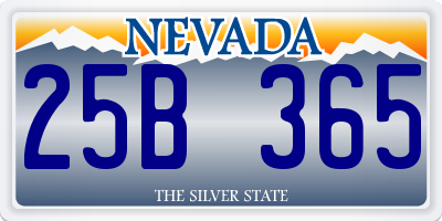 NV license plate 25B365
