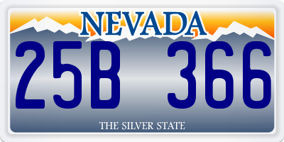 NV license plate 25B366