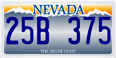 NV license plate 25B375