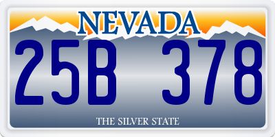 NV license plate 25B378