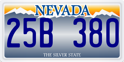 NV license plate 25B380