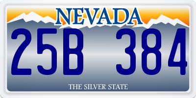 NV license plate 25B384
