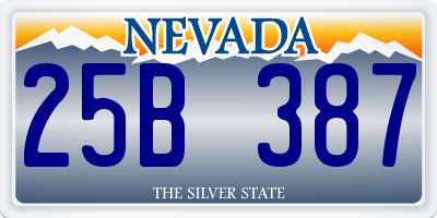 NV license plate 25B387