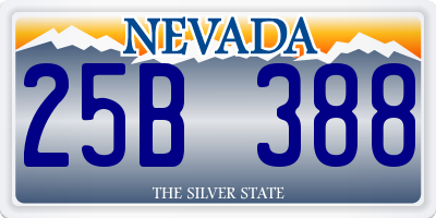 NV license plate 25B388